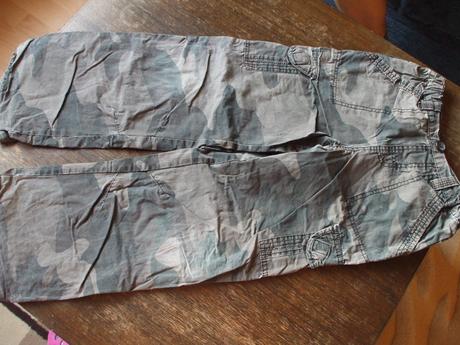 Podšité maskáčové nohavice, kik,140