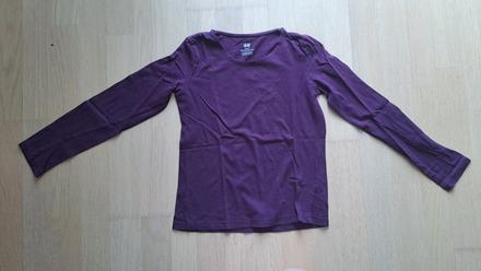 Bavlnené fialové tričko, h&m,134