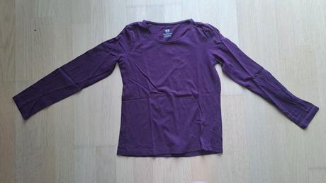 Bavlnené fialové tričko, h&m,134