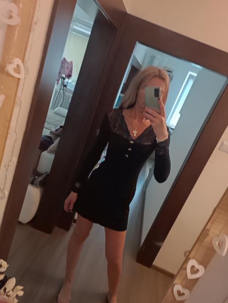 Šaty čierne s čipkou veľ. m, m