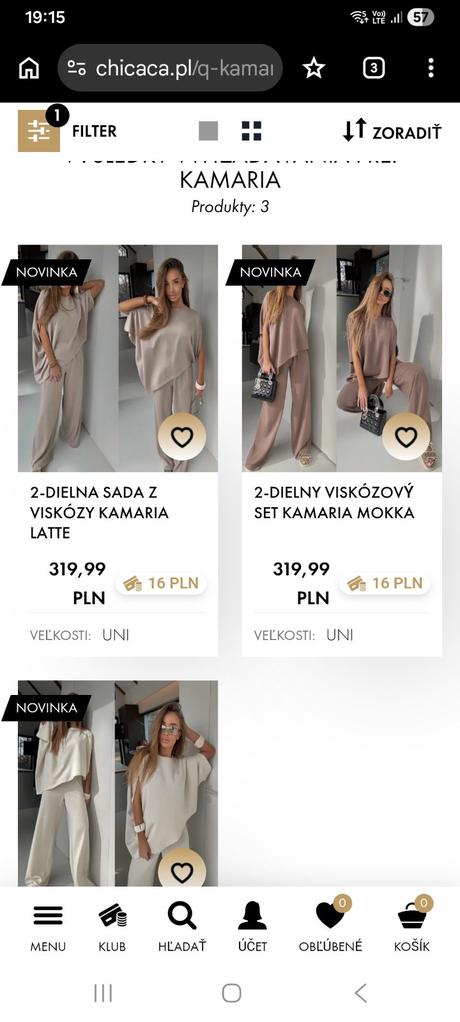 Štýlový komplet dámsky chicaca,