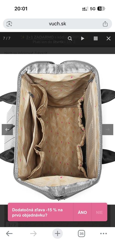 Vuch dámsky nárok rupsak pre maminky,