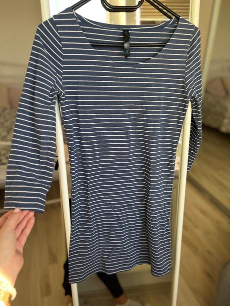 Pruhovane modre biele tričko dlhšie 3/4 rukav, house,s