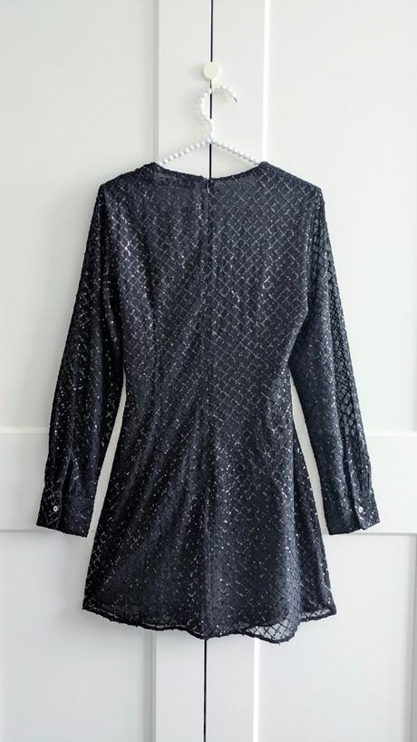 Čierne flitrové šaty mango, mango,s