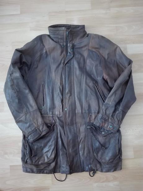 Retro kožená bunda, l