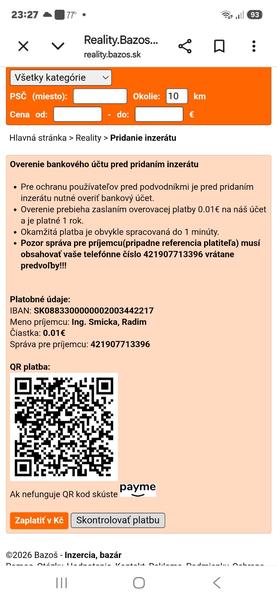 Prečo nemôžem pridať inzerát na Bazoš?