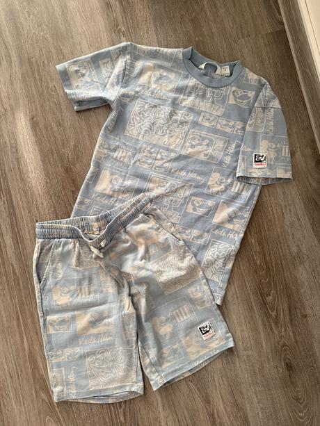 H&m set tricko + sortky mickey, h&m,140