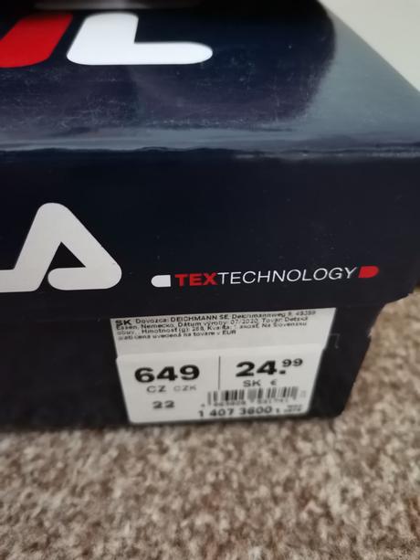 Topánky fila 22, 22