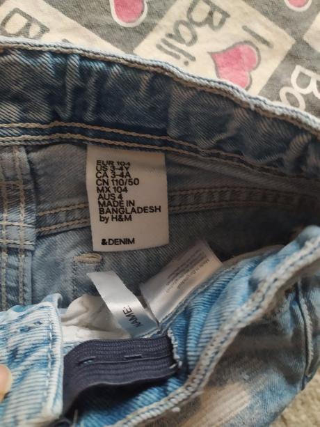 Krátke riflové nohavice, h&m,104