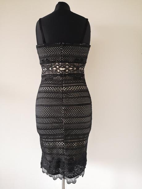 Čipkované čierne šaty bodyflirt, bonprix,s