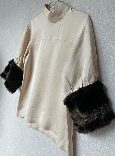 Zara top s kožušinovými rukávmi, zara,xs