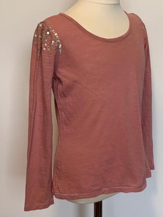 Next ružové tričko s dlhým rukávom, next,128