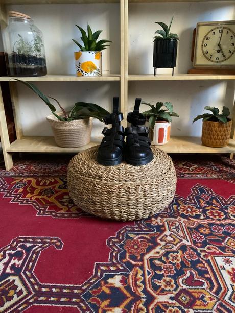 Dr martens sandále vysoké čierne kozenne, 36