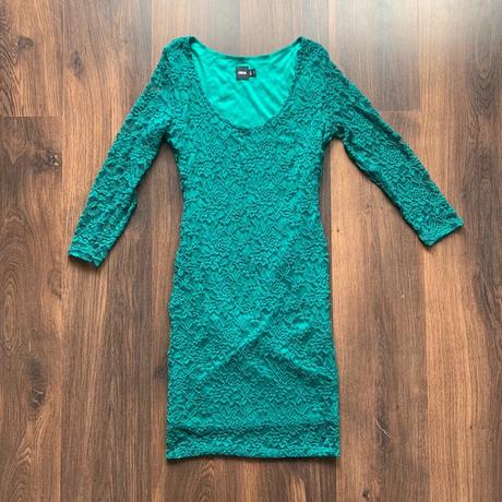 Zelené kratke čipkovane šaty asos, m