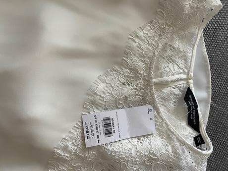 Biela blúzka s čipkou 3/4 rukáv, dorothy perkins,42 / xl