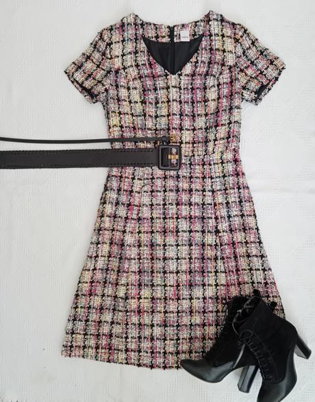 Dámske tvídové šaty, 34