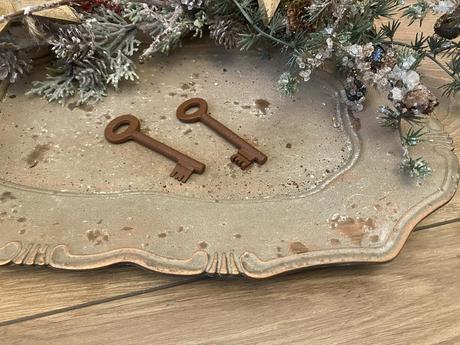 Kovové kľúče v hrdzavom odtieni 2 ks ( sada ), 