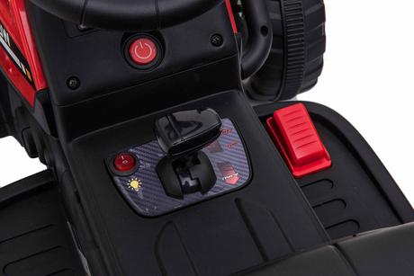 Elektrický traktor workers s vlečkou červený,