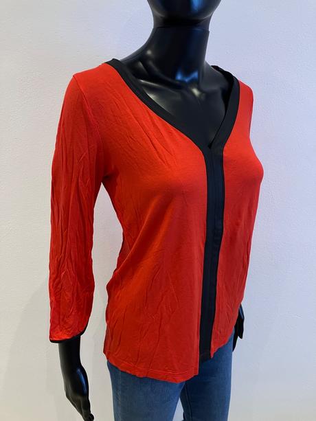 Dámske červené tričko s trojštvrťovým rukávom, orsay,s