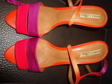 Pestré letné saténové sandálky zara vel.39, zara,39