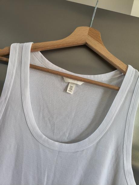 H&m rebrované nové bavlnené elastické tielko l, h&m,l / xl