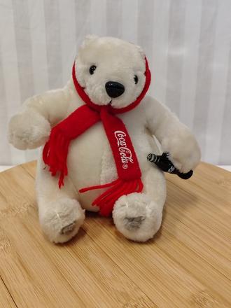 Zb. ľadový medveď s fľaškou coca-cola plush 2007,