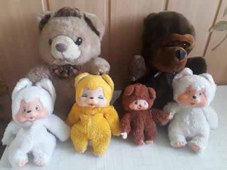 Retro detské plyšové hračky, 