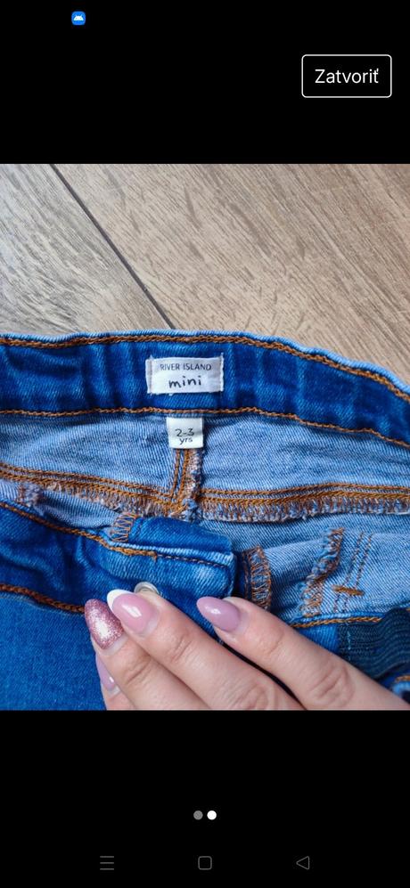 Dievčenské rifle 2-3 roky, river island,98