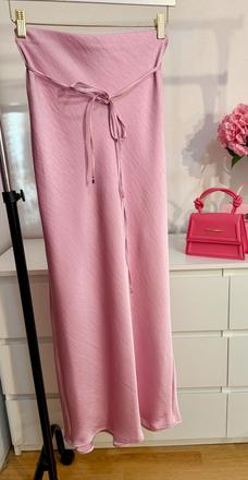 Saténová maxi sukňa v pastelovej ružovej, f&f,36