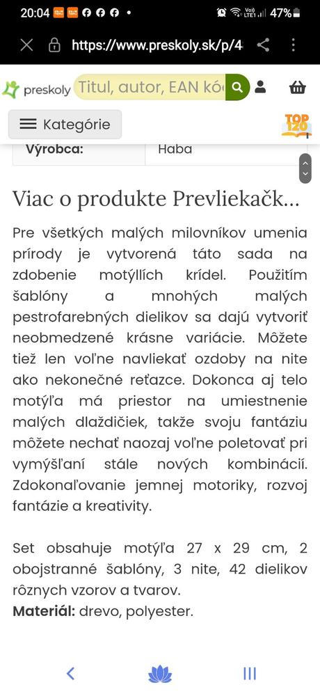 Prevliekačka motýlik haba, 