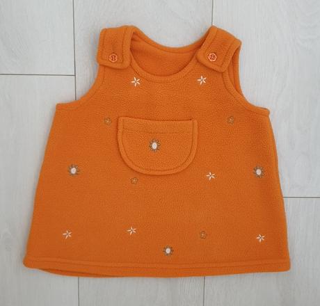 Fleecové šaty s kvietkami, 68