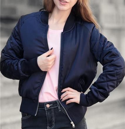 Modra vyteplena prechodna bomber bundicka s/m, m / s