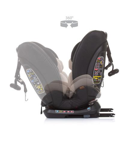 Techno otočná isofix autosedačka 0-36kg ebony,