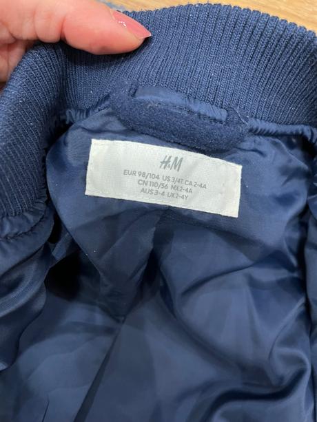 Prechodná bunda s koženkovými rukávmi, h&m,104