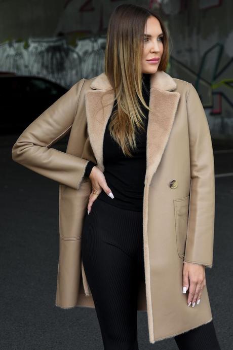 Stylovy kozeny kabat obojstranny, m