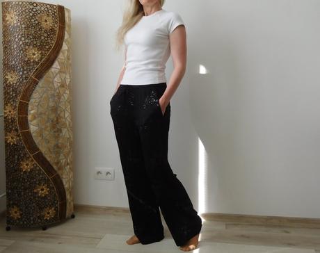 Zara nohavice dámke štrasový vzor, m v,, zara,m