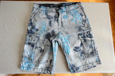 Kraťasy maskáčovo-modré, fishbone,s