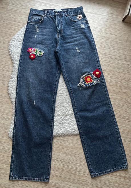 Modre siroke rifle s kvetinkami its basic, 36