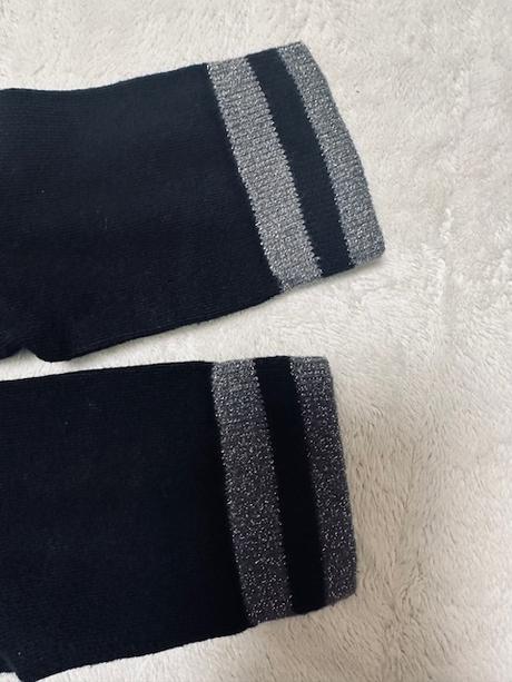 Čierne ponožky so striebornými pásmi, 38 / 39 / 40