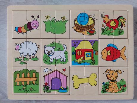 Detské drevené puzzle,