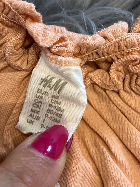 Dievčenské tričko s nápismi broskyňové h&m (80), 80