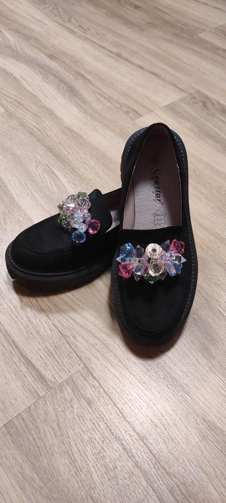 Čierne topánky s kamienkami, 38