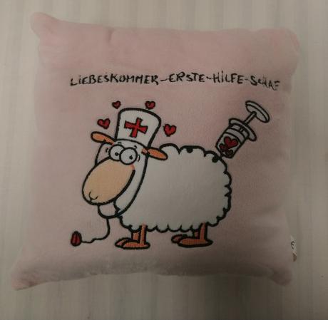 Ružový vankúšik ovečka, amek, 28 x 28 cm, 