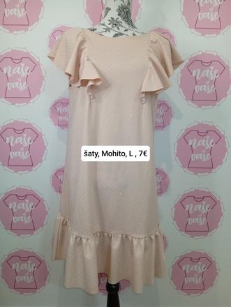 Bledé šaty s trblietkami, mohito,l