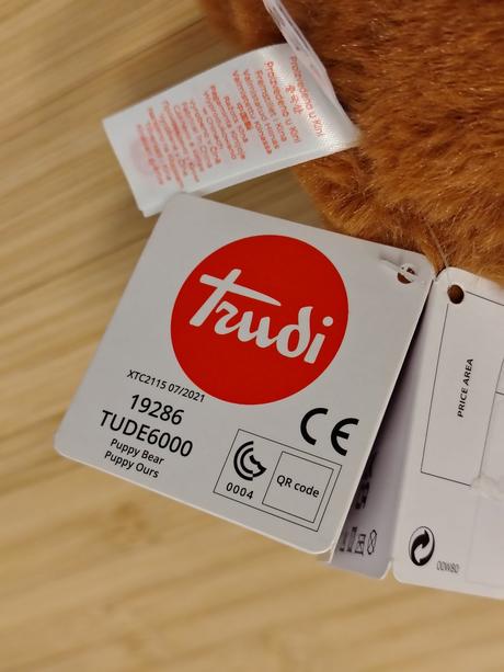 Luxusný macko trudi (bear teo) s visačkami, 0+,