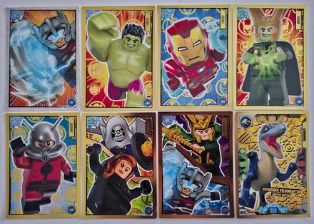 Lego karty avengers, jurassic world, 