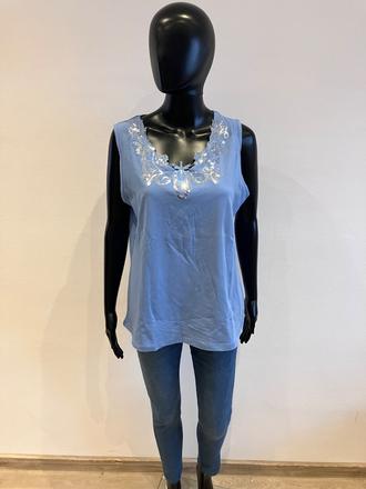 Dámske modré tričko s flitrami veľk.44-46, bonprix,xxl