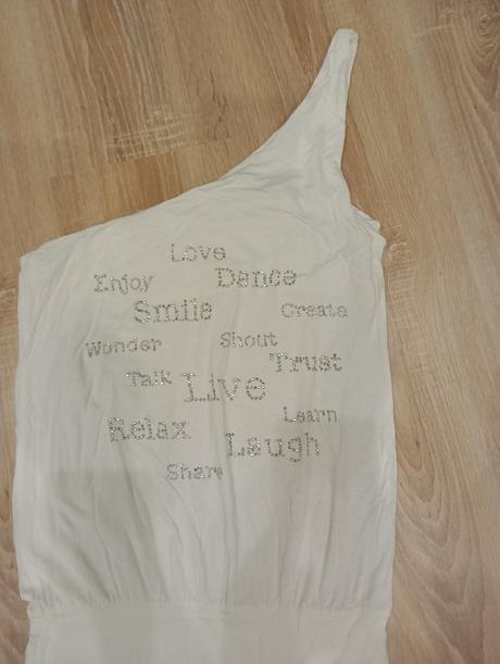 Asymetrické biele šaty, m