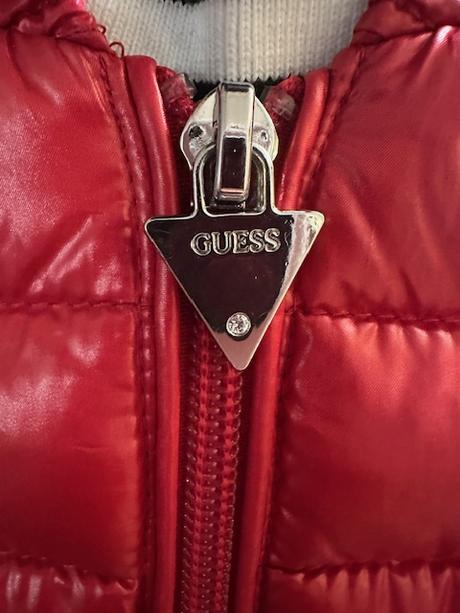 Ružovočervená metalická vetrovka guess originál, guess,l / m