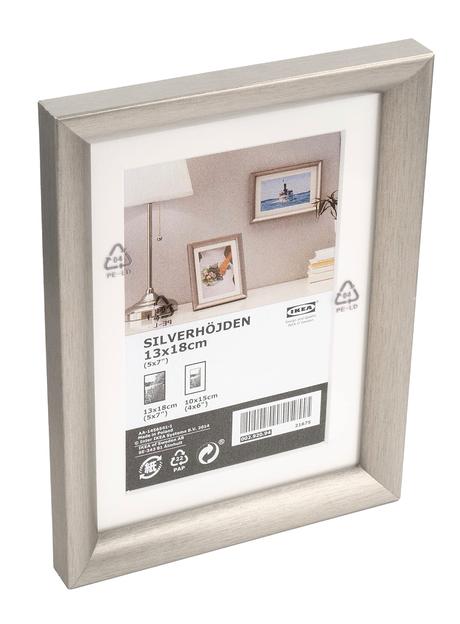 Ikea strieborné rámček 13 krát 18 cm,